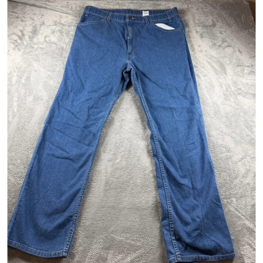 Vtg Levi's Brown Tab Straight Leg Jeans 38x30 Blue Denim Workwear Faded